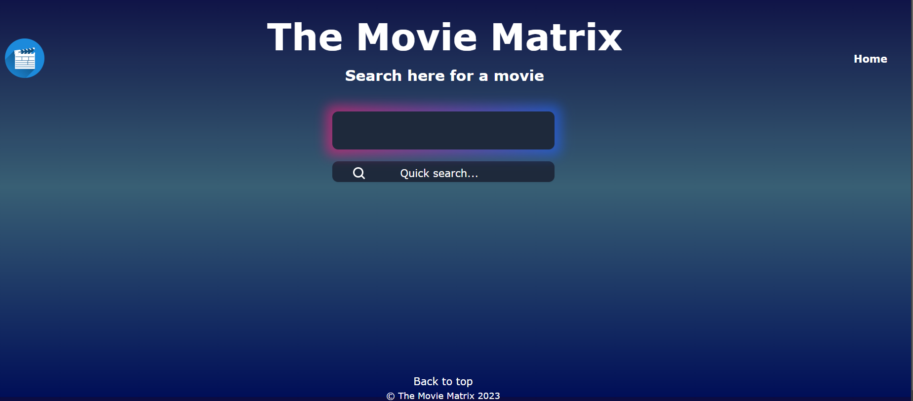 A screenshot of my frontend movie project